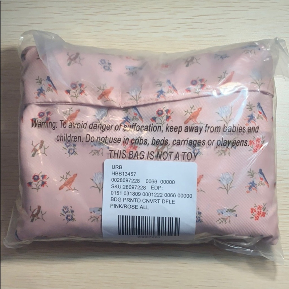 BDG Birds & Floral Convertible Duffle Gym Bag - Picture 3 of 5